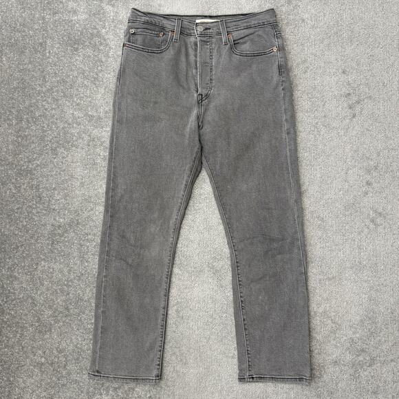 Levi's Wedgie Straight Jeans Womens 30x28 Gray High Rise Stretch Denim Red Tab - Picture 1 of 13